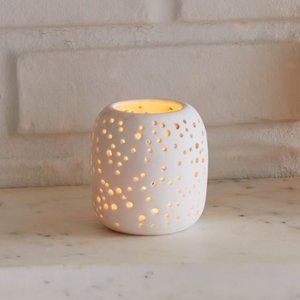 West Elm White Constellation Ceramic Candle Holder